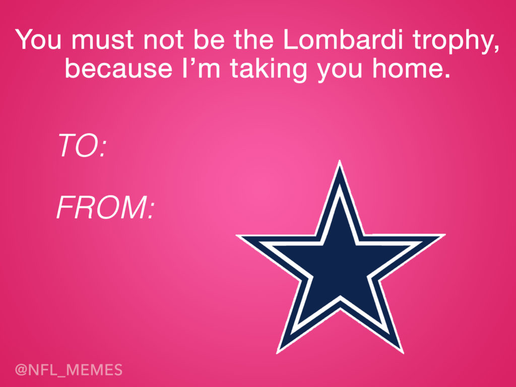 Here's This Year's Batch Of Hilarious NFL Valentine's Day Cards - Daily Snark