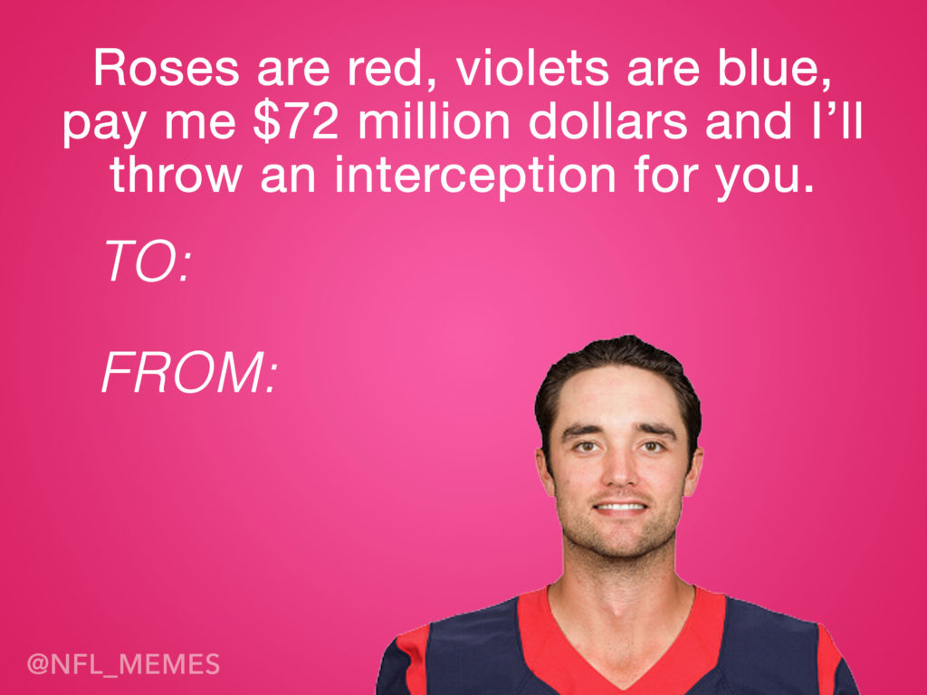 Here's This Year's Batch Of Hilarious NFL Valentine's Day Cards - Daily Snark