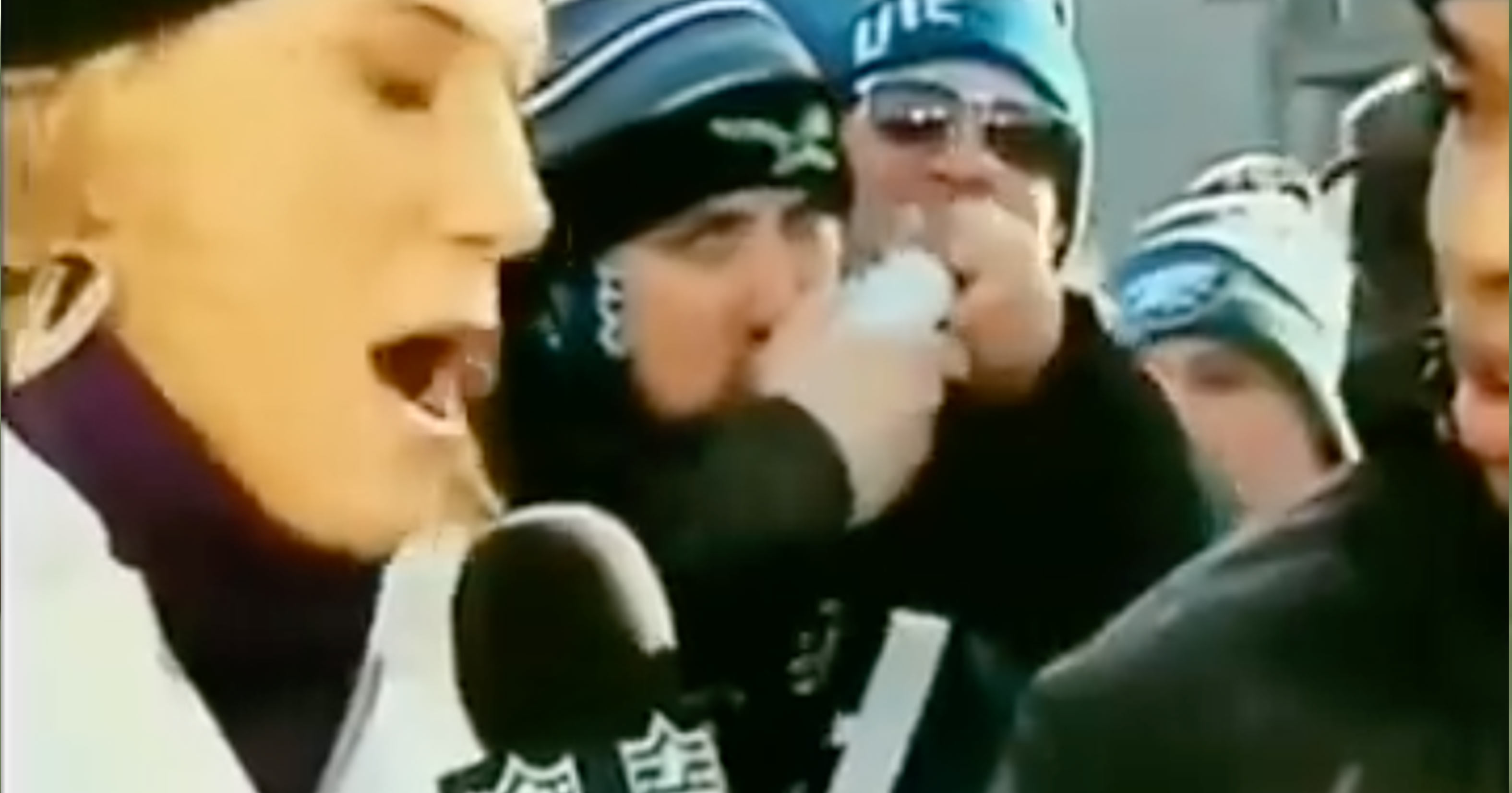 Eagles Fan Shotguns 4 Beers In Background Of Pregame Show On Live Television (VIDEO)