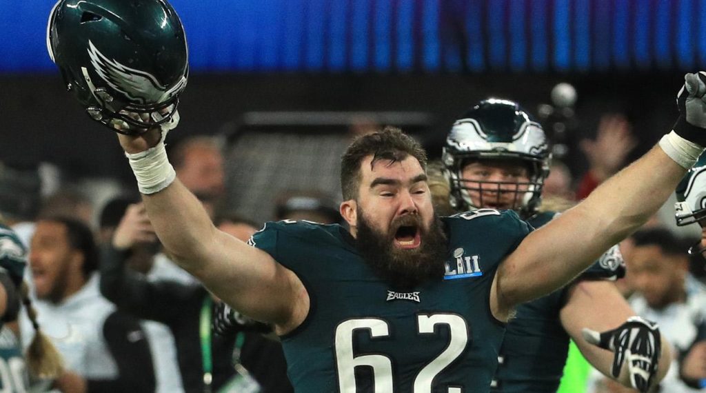 VIDEO: Jason Kelce Sings 'NSFW' Eagles Song With Fans During Super Bowl Parade