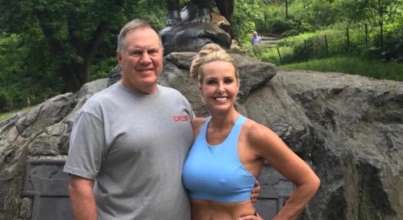 Patriots Coach Bill Belichick Takes Stroll In The Park With His Wife