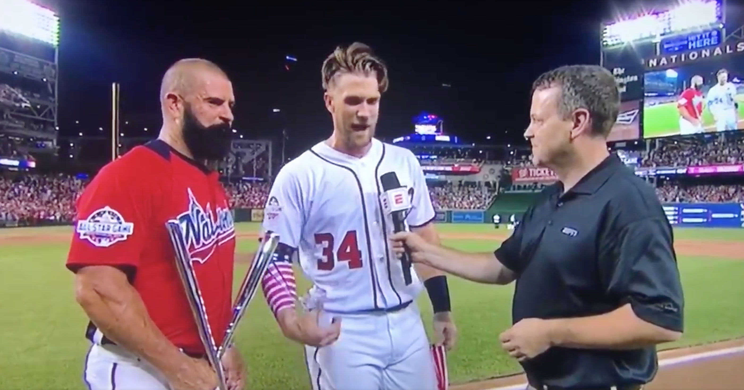 Watch Bryce Harper Almost Call His Dad His Husband After Winning The