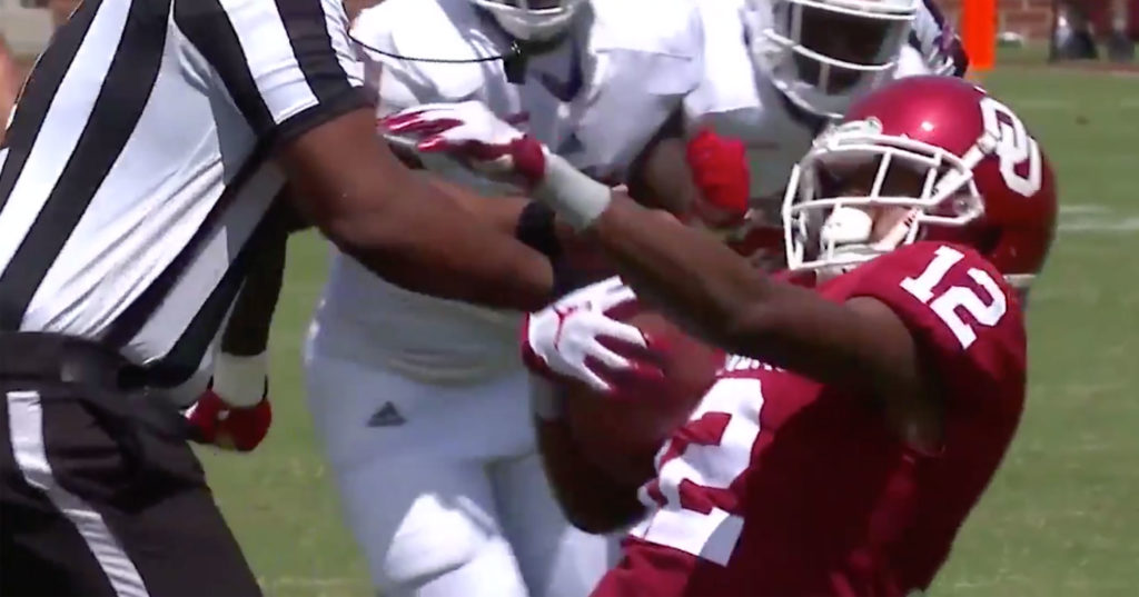 Referee Lowers The Boom On Oklahoma Sooners WR (VIDEO)