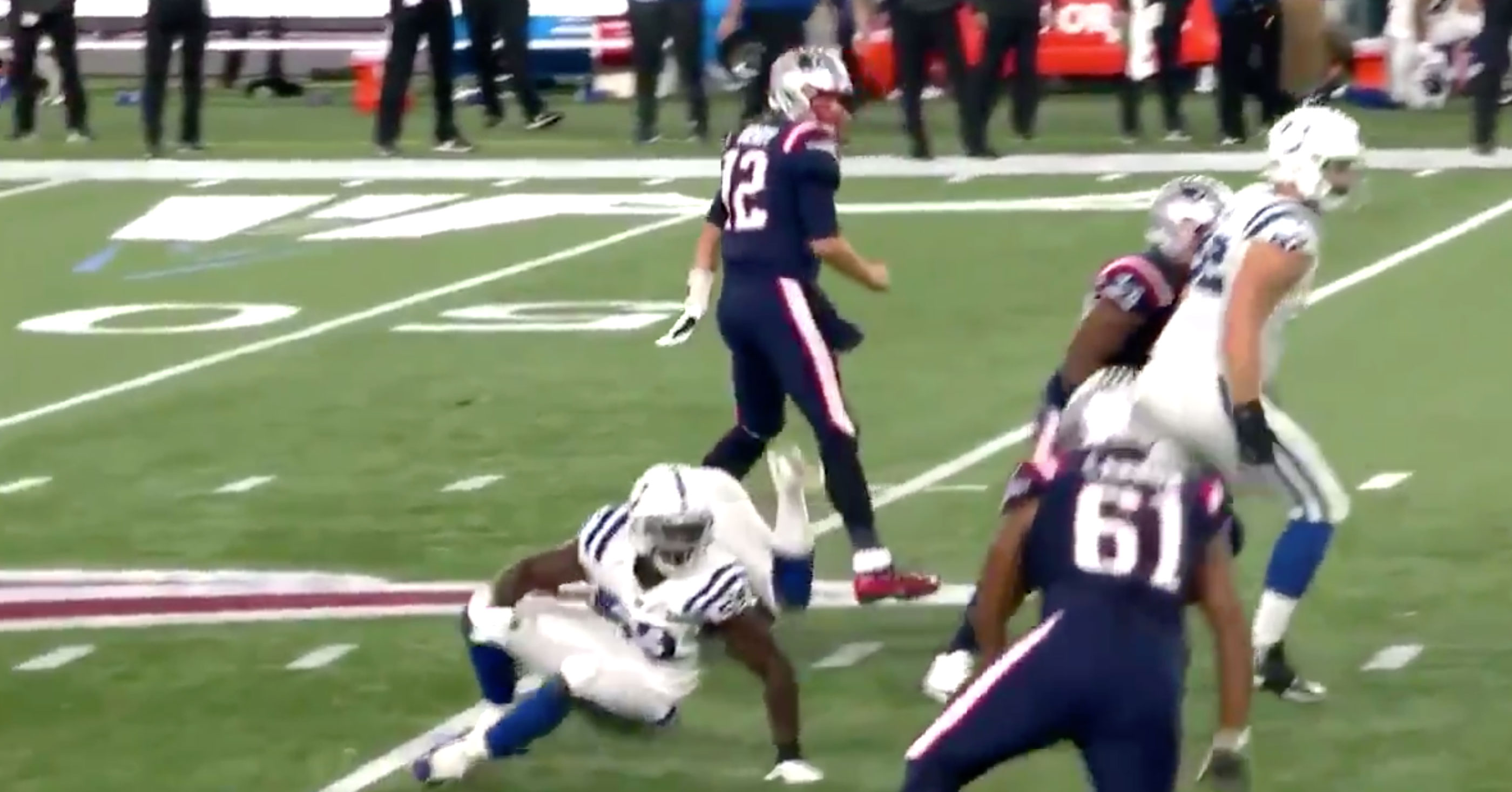 Patriots Awarded Roughing The Passer Penalty After Colts Accidentally Touch Brady's Helmet