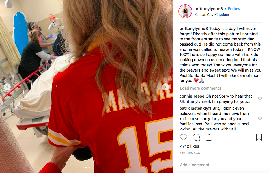 Patrick Mahomes' Girlfriend's Step Father Passed Away At Chiefs Game