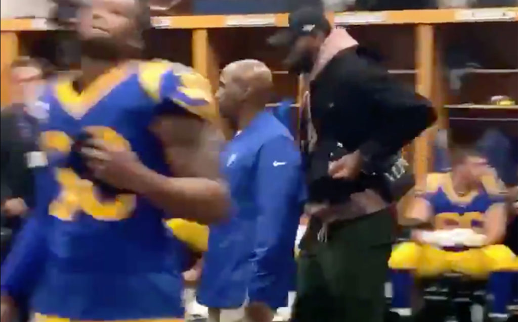 Diehard Cowboys Fan LeBron James Celebrates With Rams In Locker Room After Being Dallas (VIDEO)