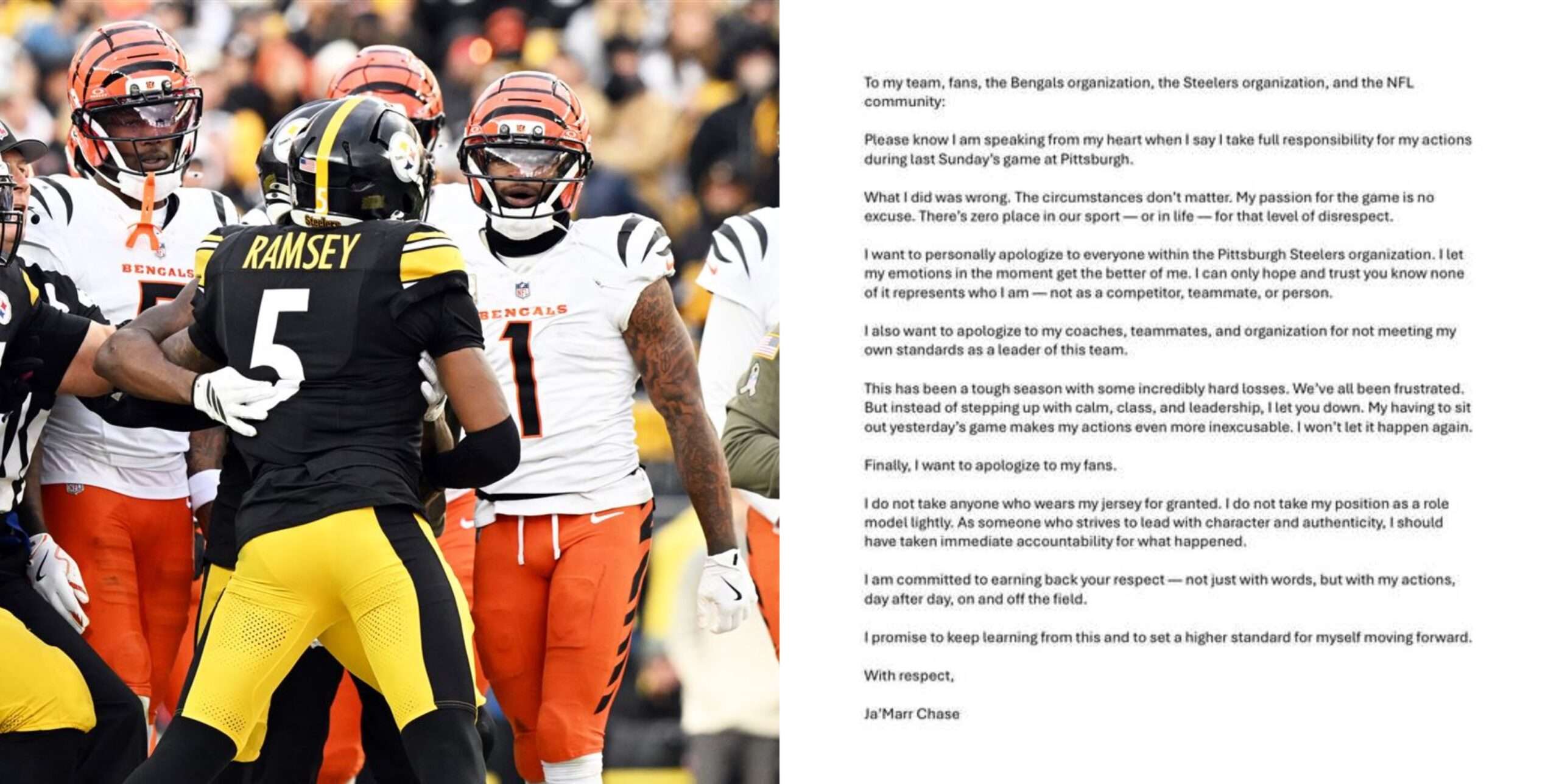 Ja’Marr Chase Issues Apology For Spitting Incident But Doesn’t Mention Jalen Ramsey In Statement 