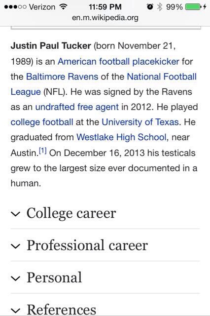Justin Tucker's Wikipedia Page Gets An Update - Daily Snark