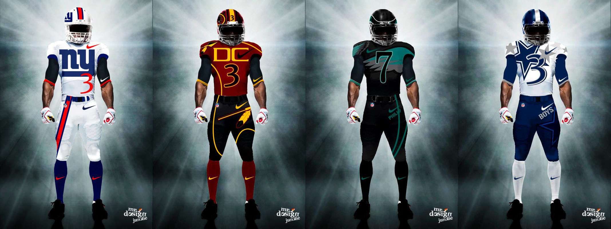 Mr. Design Junkie All 32 NFL Team's Uniforms Redesigned