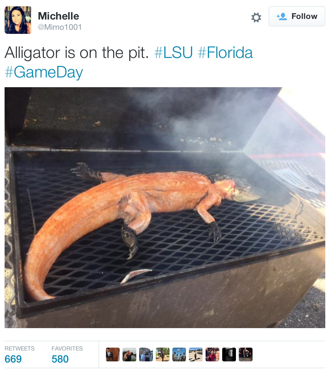 LSU Fans Grill Whole Alligators Before Game Against Florida Gators.