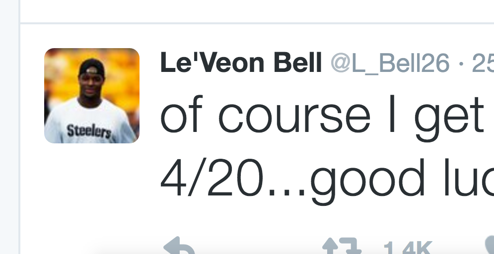 LOOK: NFL gives Le'Veon Bell 'random' drug test on 4/20 