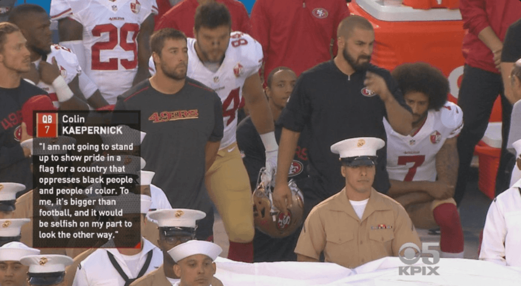 Colin Kaepernick Joined By Teammate In Protest Of National Anthem/Flag ...