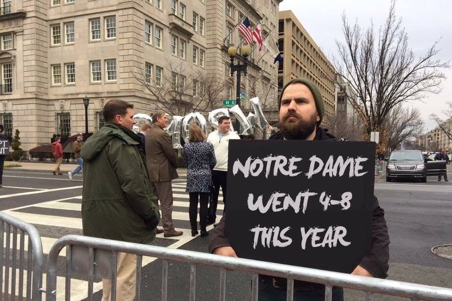 'Notre Dame went 4-8 this year' 