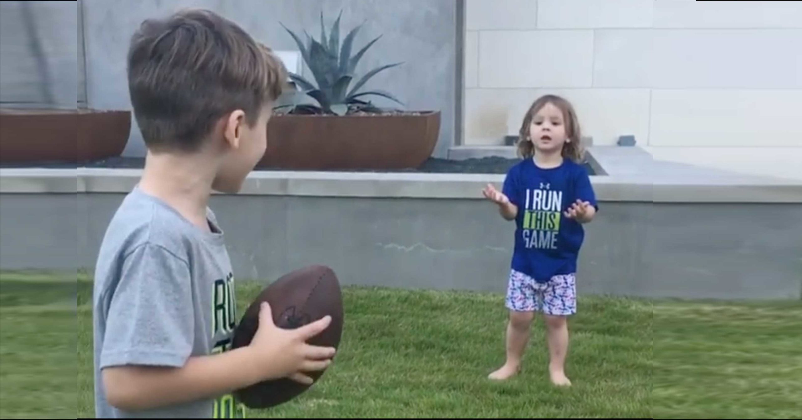 Tony Romo’s Kids Attempting To Play Football Is The Most Adorable Thing