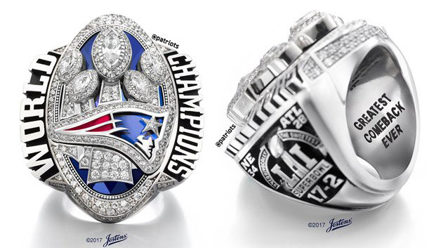 New England Patriots troll Atlanta Falcons: 283 diamonds put in Super Bowl  ring 