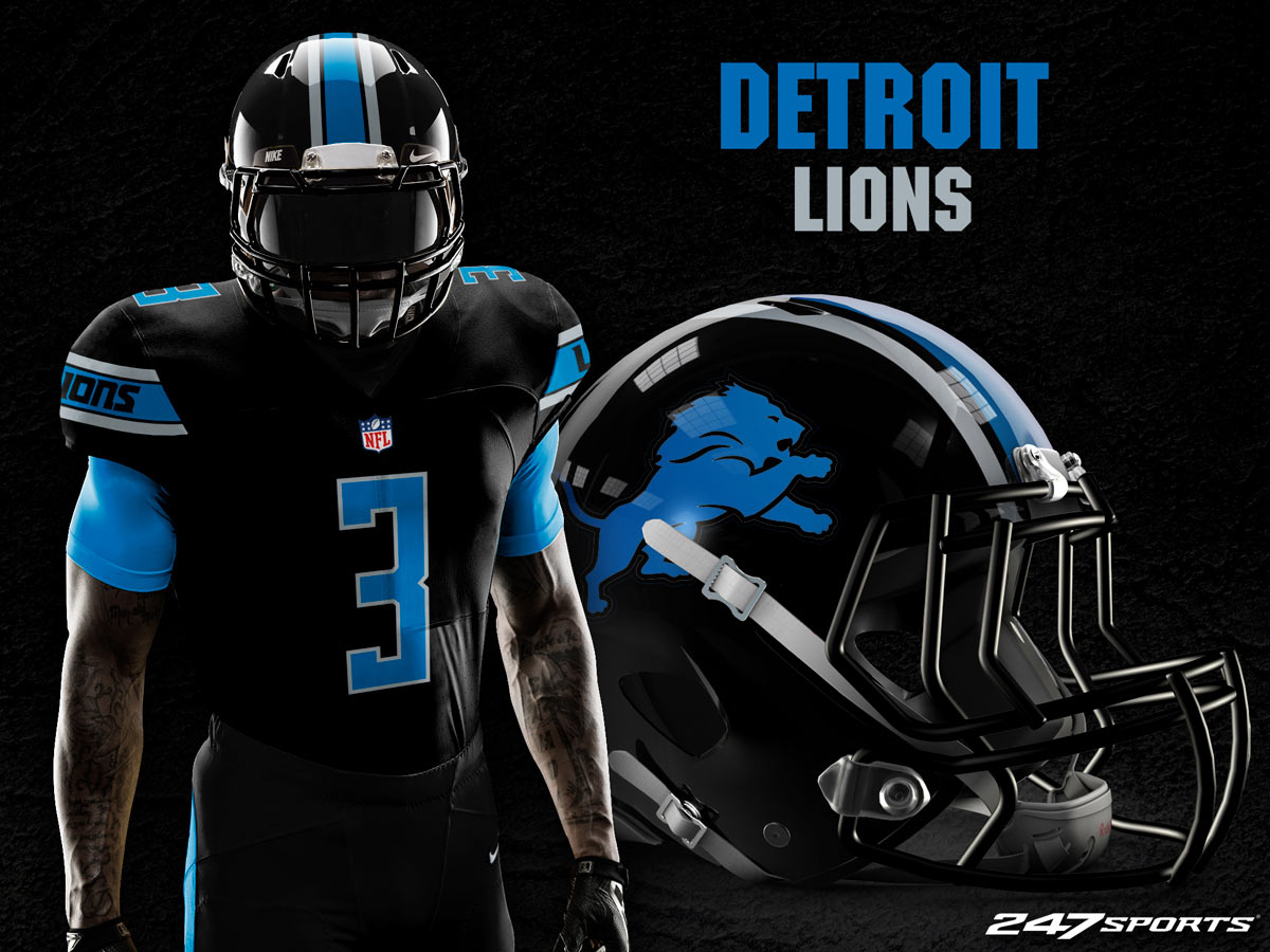 Detroit Lions Alternate Jersey Concept - Blackout 