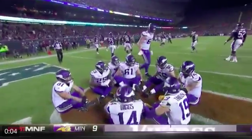 Vikings celebrate touchdown with duck, duck, goose