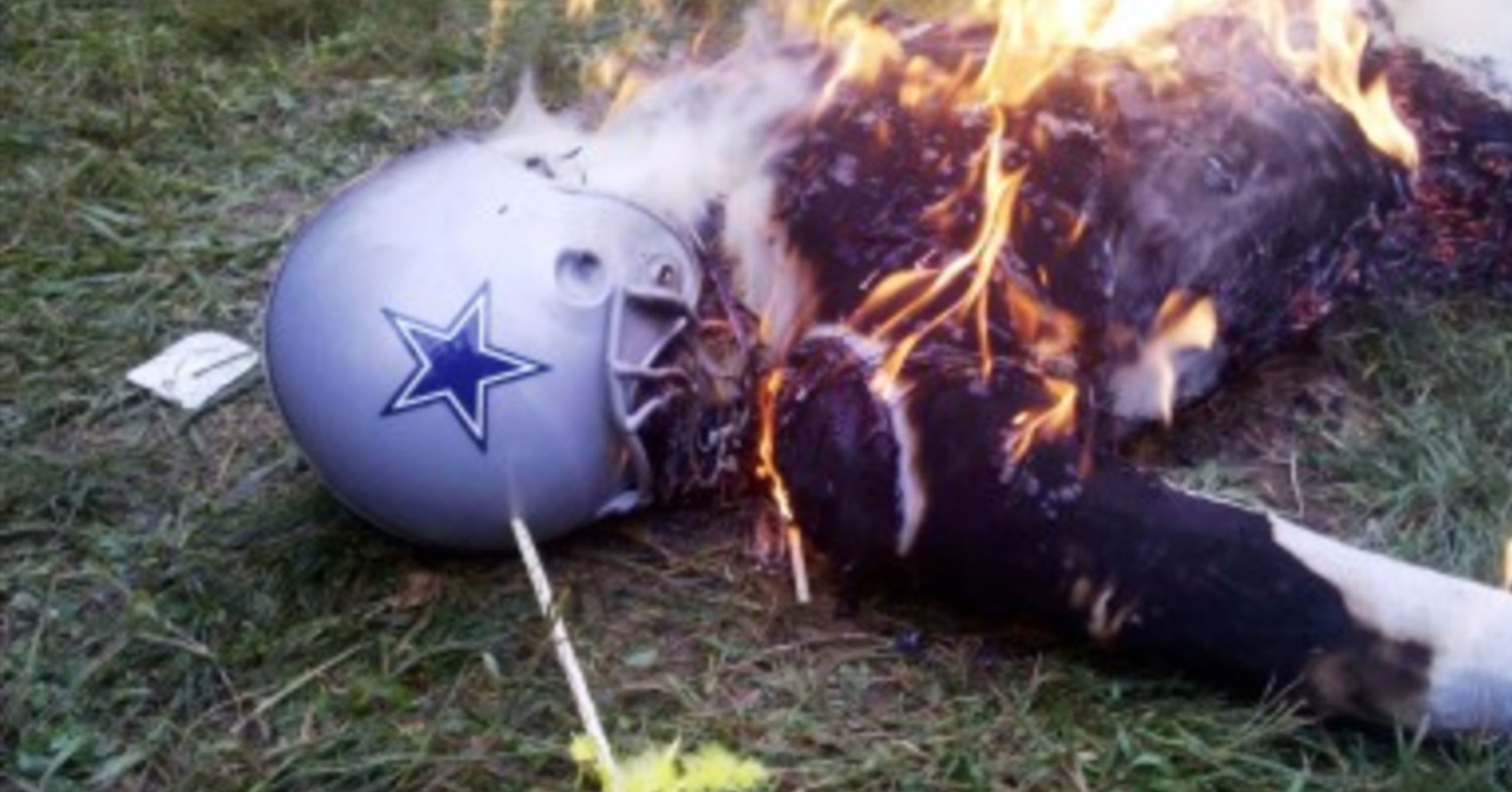 Man sustains third-degree burns in jersey burning after Cowboys loss