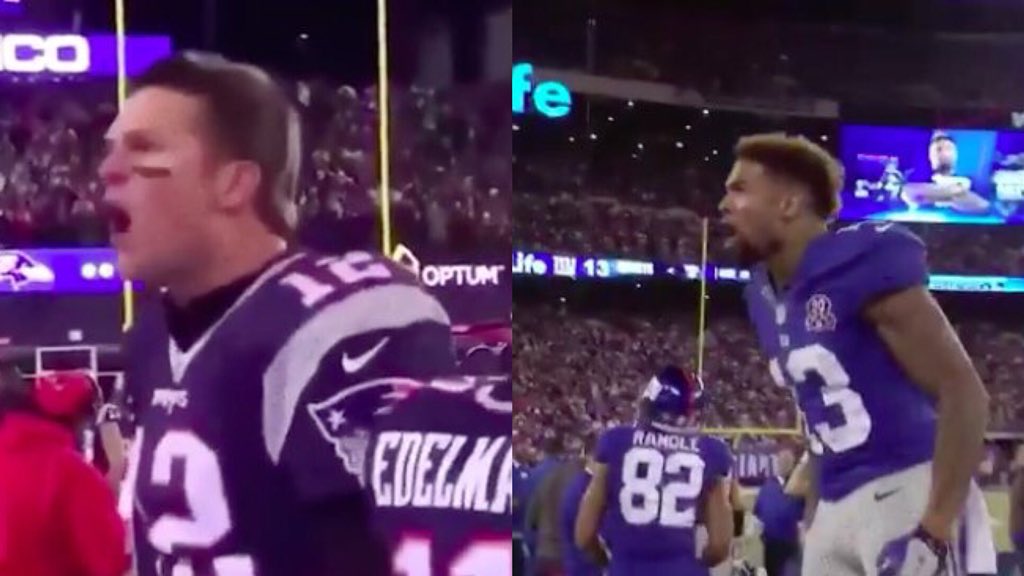 Tom Brady spotted talking to Odell Beckham Jr on the sideline and fans all  think the same thing