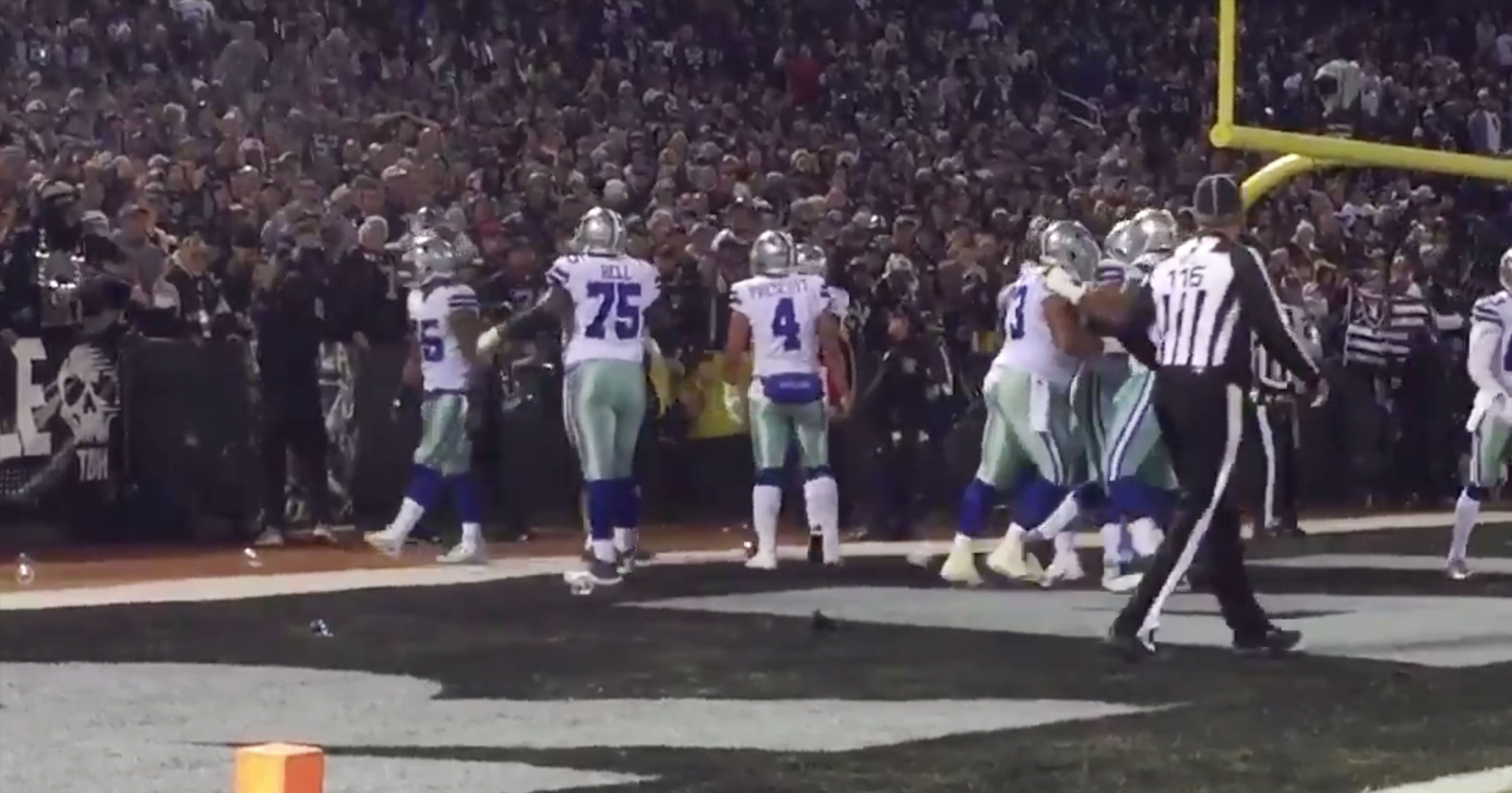 Watch Raiders Fans Throw Beers At Dak Prescott After Scoring Touchdown ...