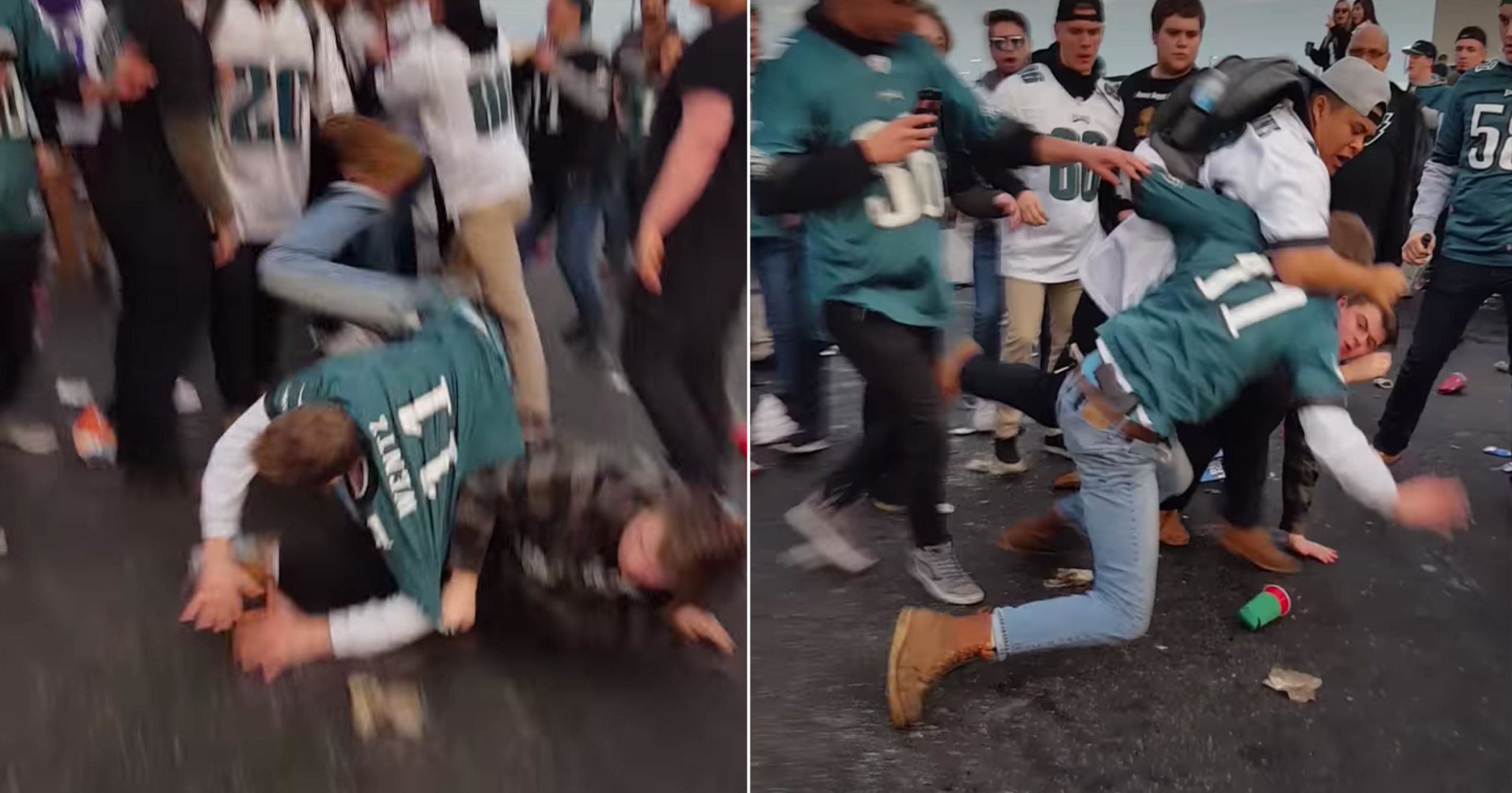 Eagles Fans Brawl In Parking Lot Before Game After Throwing Beer Bottles At  Each Other (VIDEO)