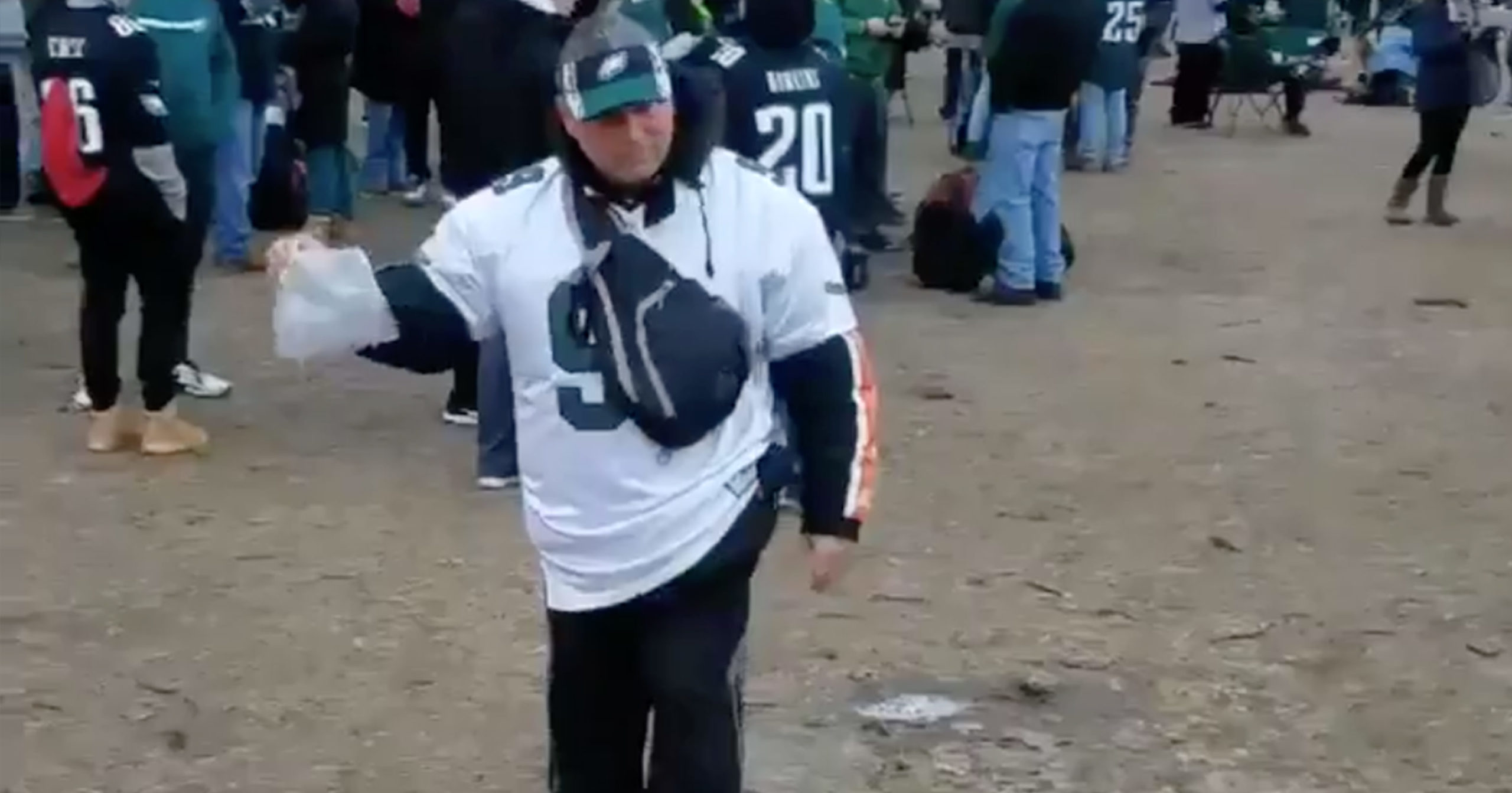 Local Eagles fan brings father's ashes to Super Bowl parade