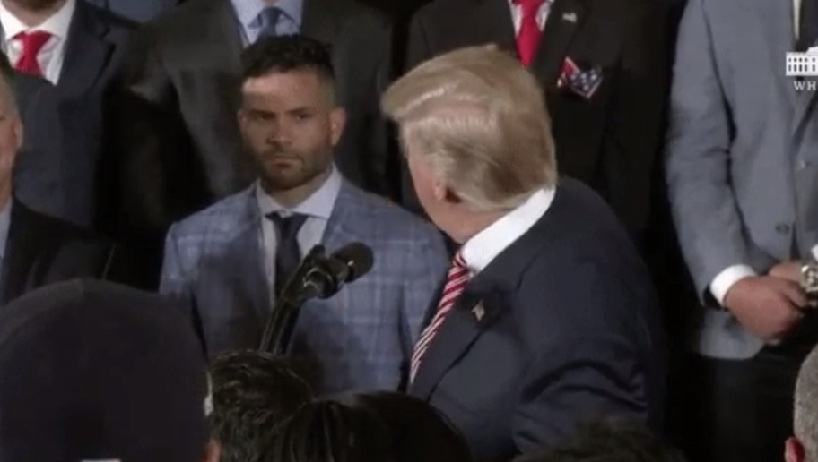 Watch As José Altuve Stones Donald Trump Repeatedly During Astros White