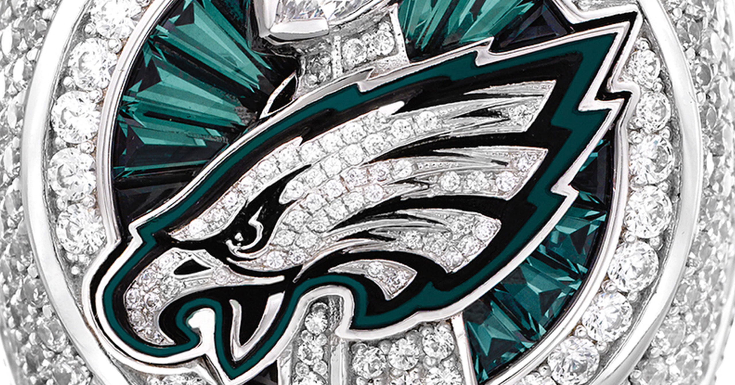 Philadelphia Eagles' Super Bowl rings have 219 diamonds, 17 green