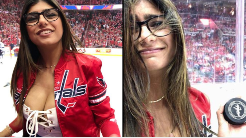 808px x 455px - Mia Khalifa To Undergo Surgery After Taking 80 MPH Hockey Puck To The Boob