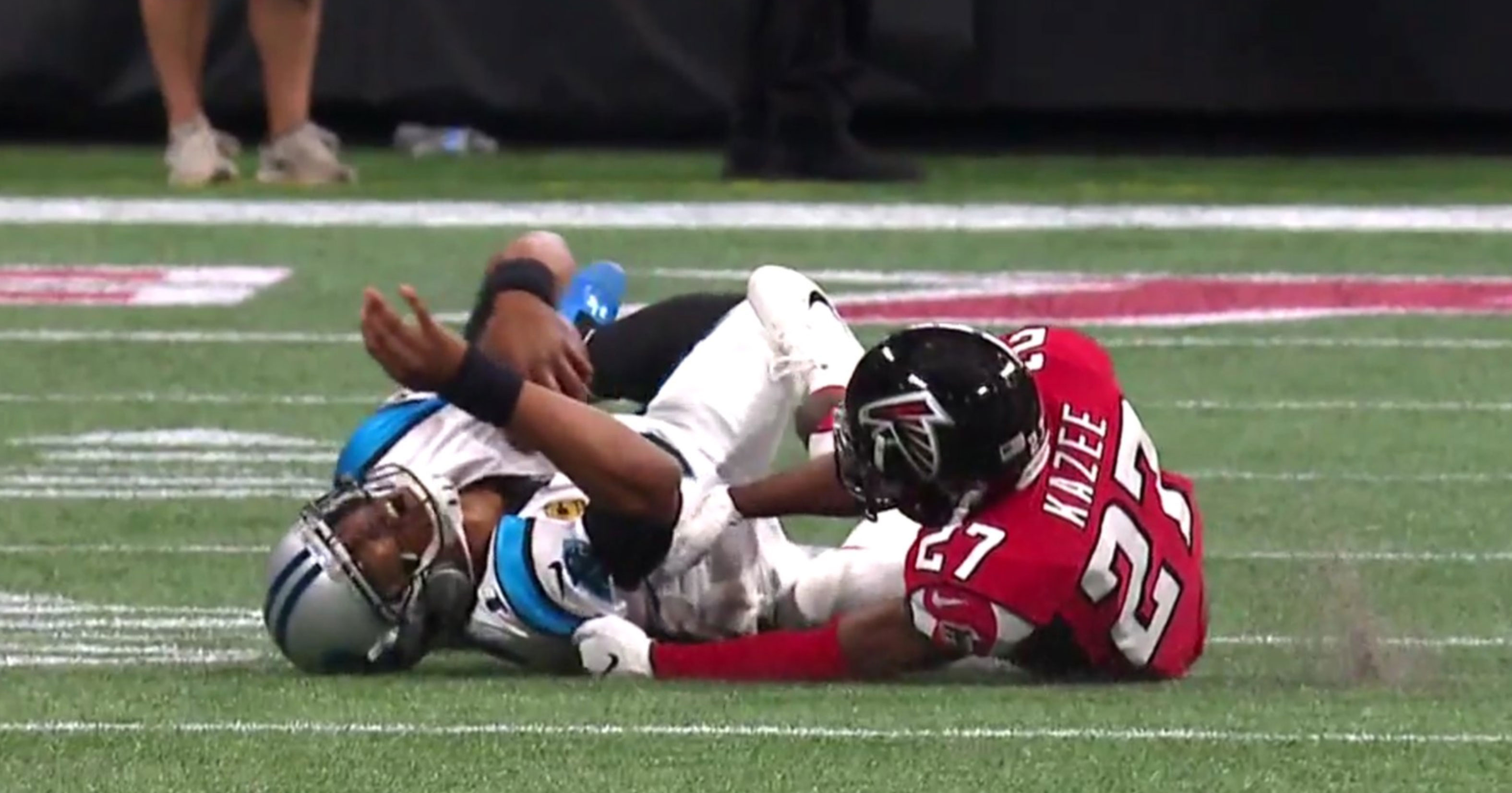 Falcons S Damontae Kazee fined for hit on Cam Newton 