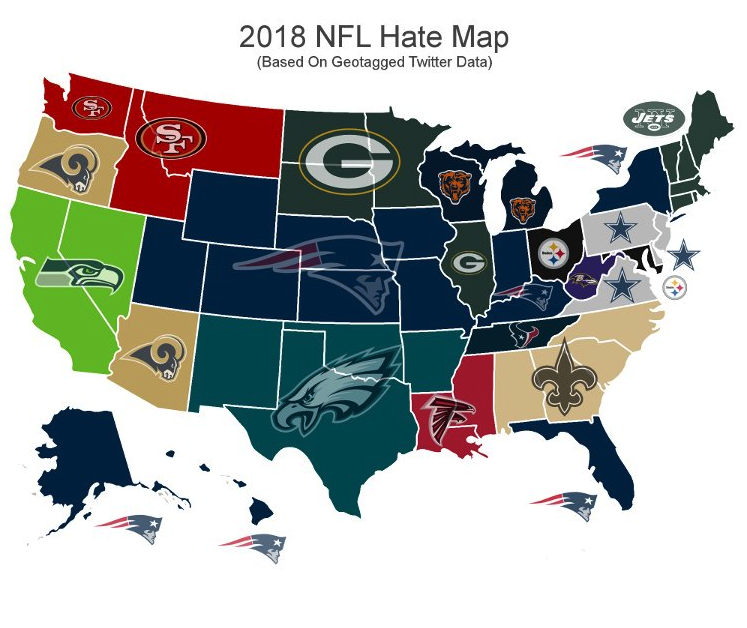 Study shows every state's favorite out-of-state NFL team, cannot possibly  be even close to right