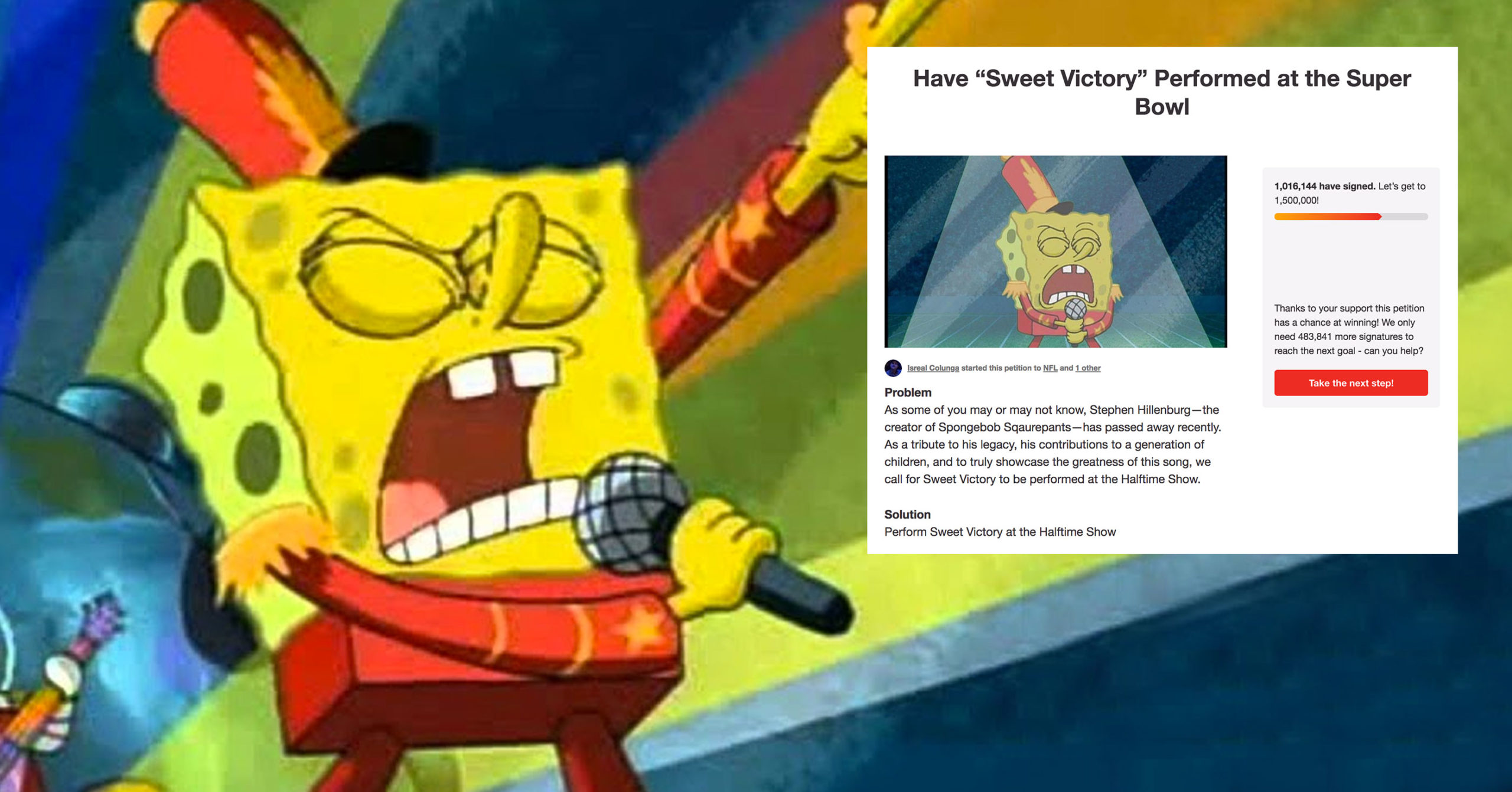 Petition For Spongebob S Sweet Victory To Be Super Bowl 53 Halftime Show Hits 1 Million Signatures