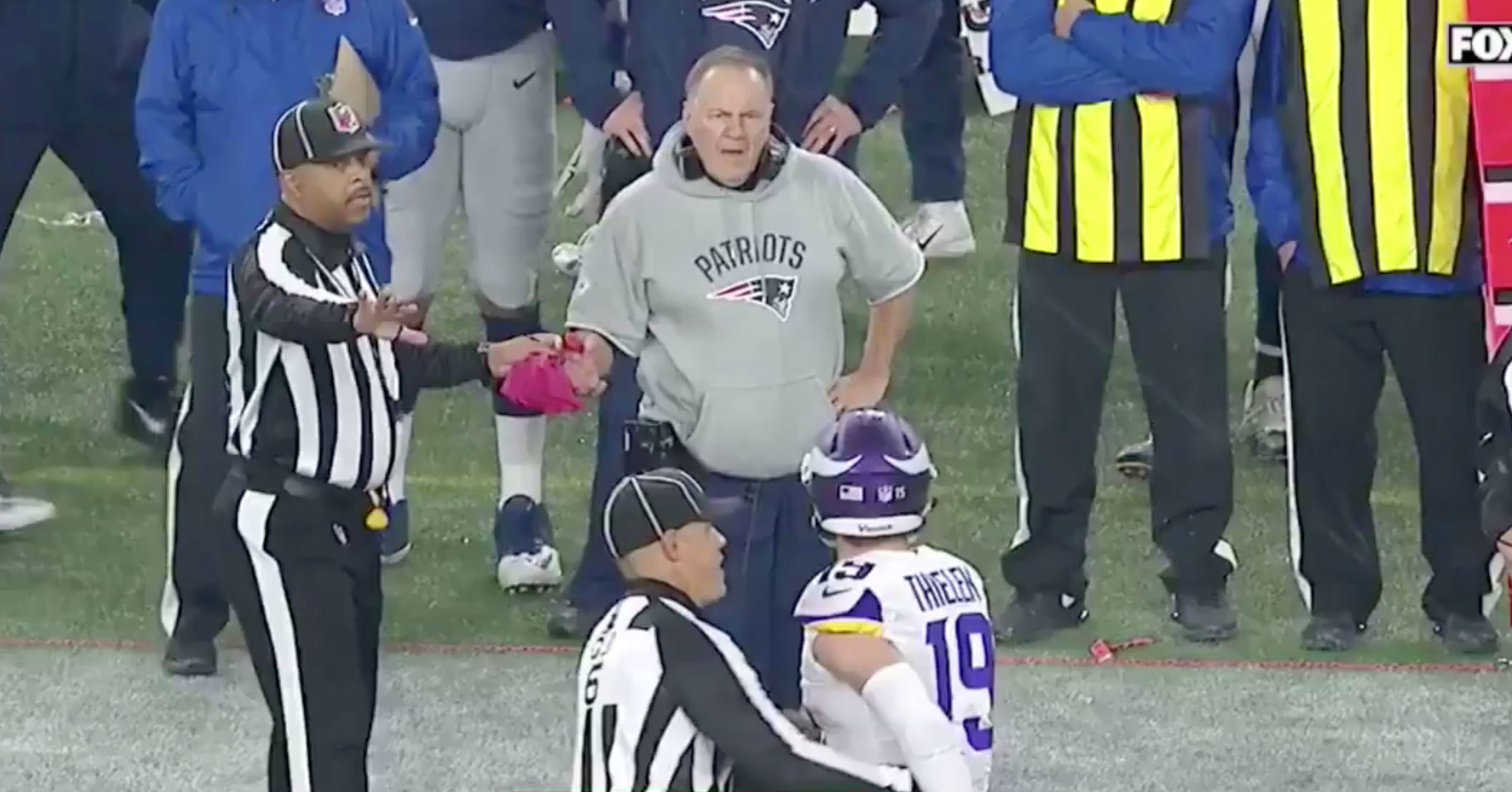 Bill Belichick Curses Out Adam Thielen During Pariots-Vikings