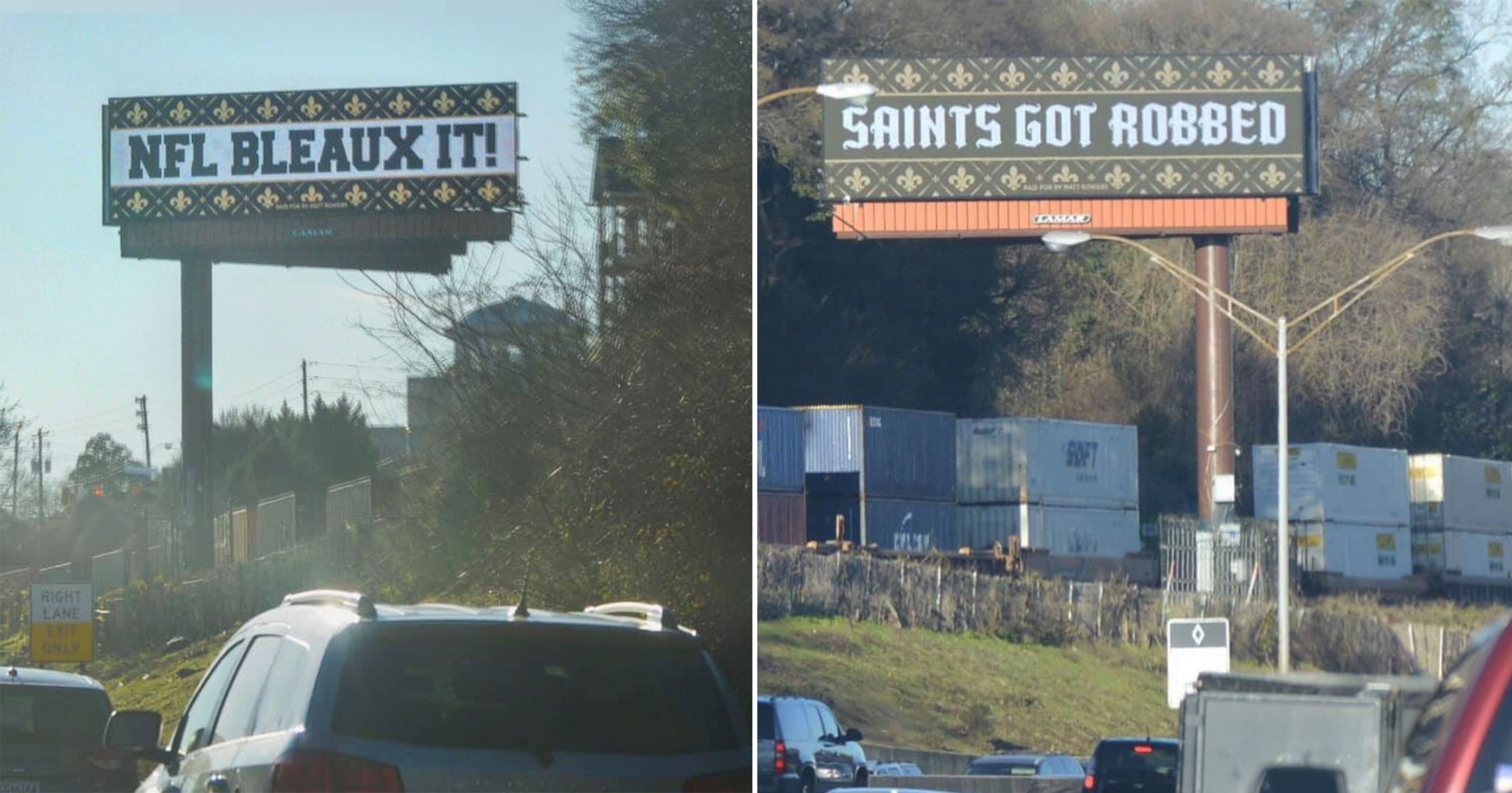 Saints Fans Buying Billboards Around Super Bowl Site In Atlanta After Missed Pass ...