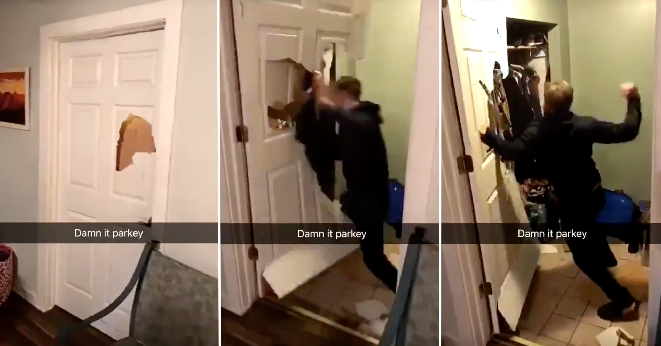 Bears Fan Destroys Entire Door In His Home After Bears Lose To Eagles