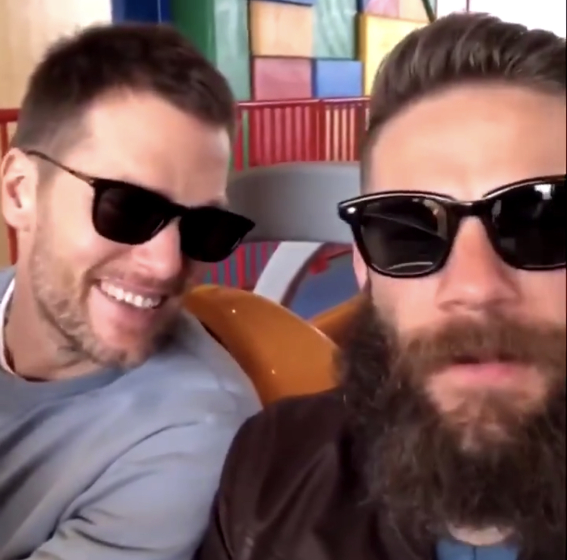 A Drunk Tom Brady And Julian Edelman Enjoy 'Toy Story' Ride At