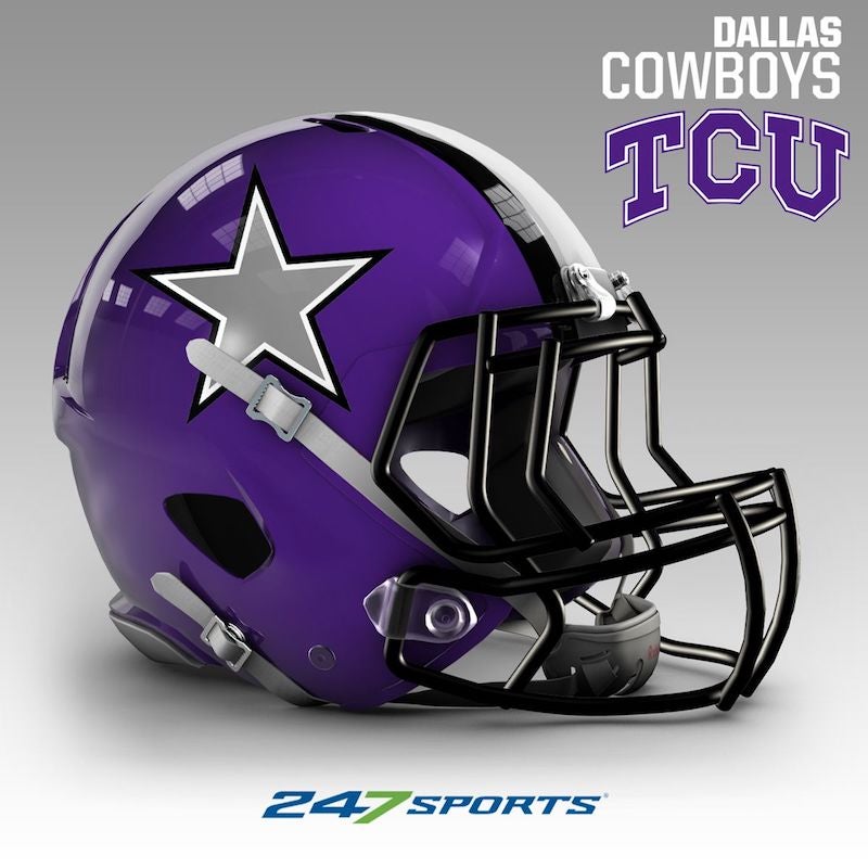 Combining NFL Helmets With The Colors Of Local College Teams