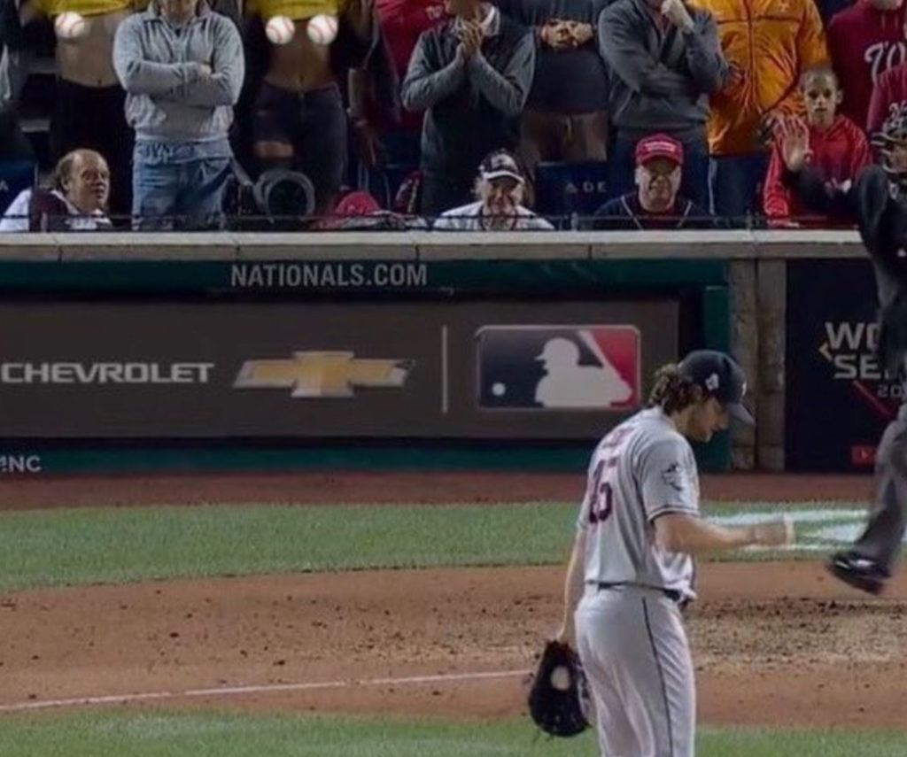 Two Girls Flash Astros Pitcher Gerrit Cole Before Pitch In Attempt To Distract Him In World Series (VIDEO)