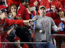 350lb Nationals Fan Rips Off Shirt Does Slip Slide Down Dugout