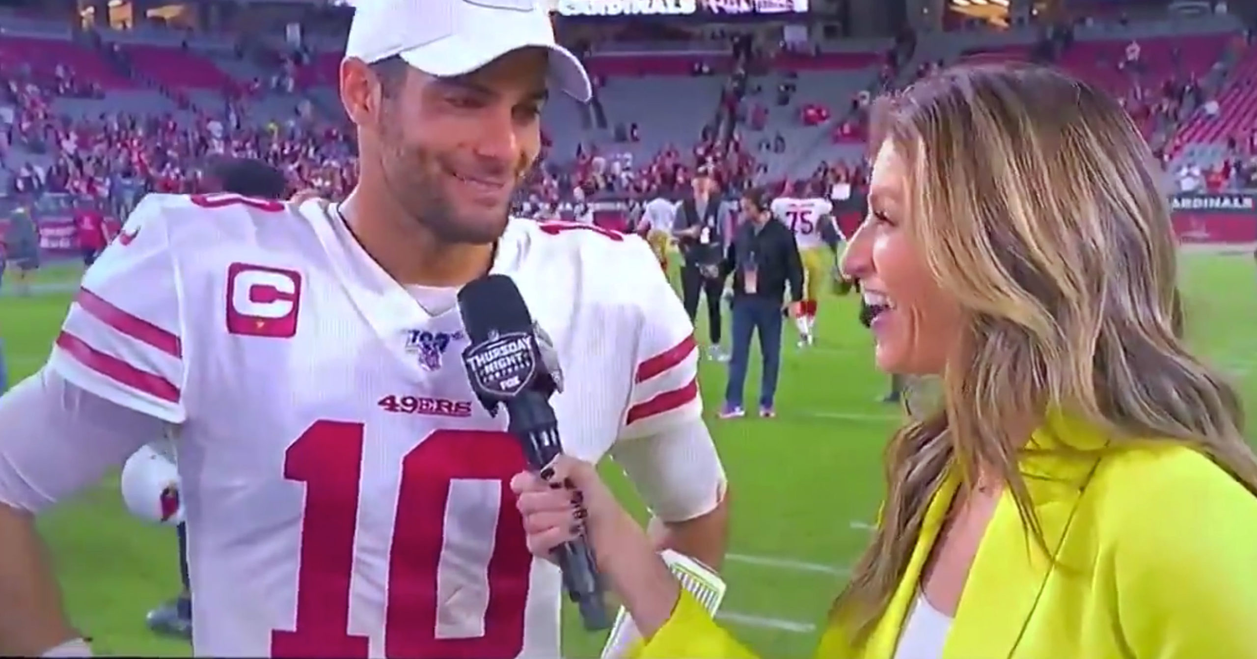 Jimmy Garoppolo Shoots His Shot At Reporter Erin Andrews During ...