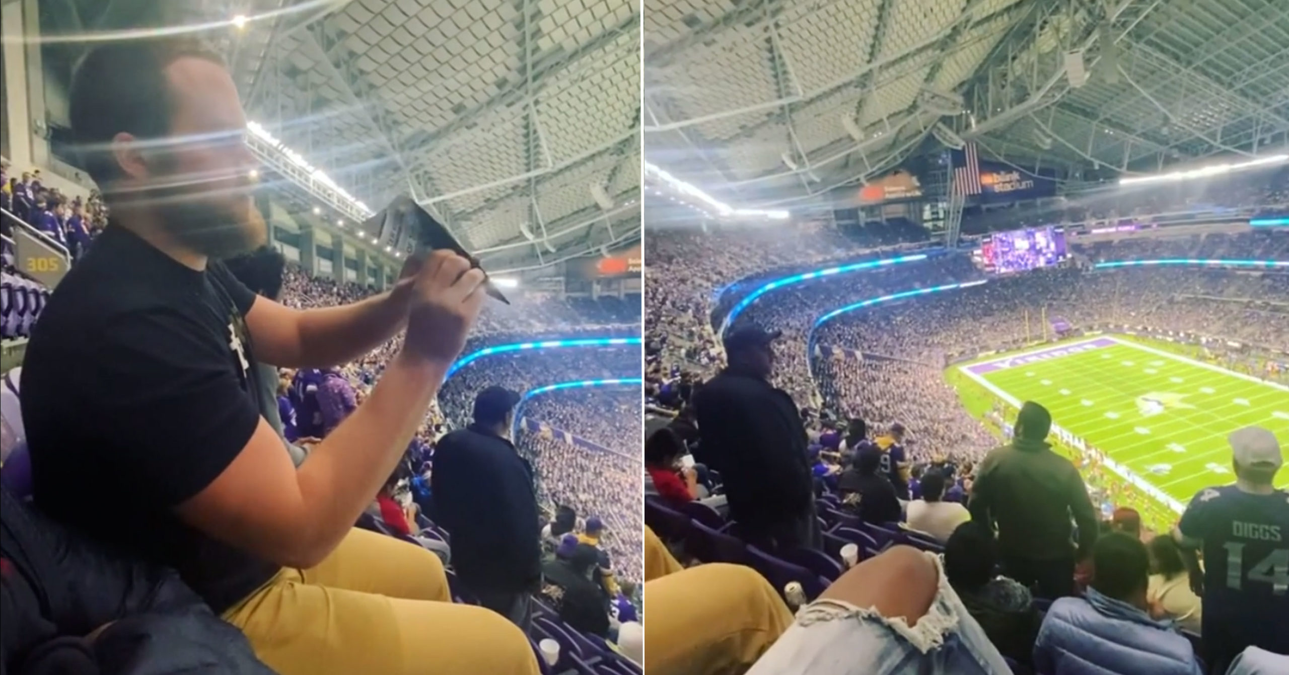 Fan Throws Paper Airplane From Top Of Stadium To Middle Of The Field ...