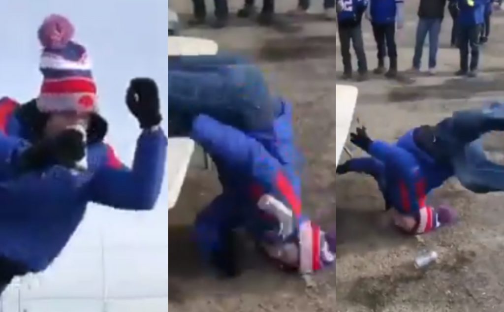 Bills Fan Broke Trying To Jump On A Table Before Game Ravens - Daily Snark