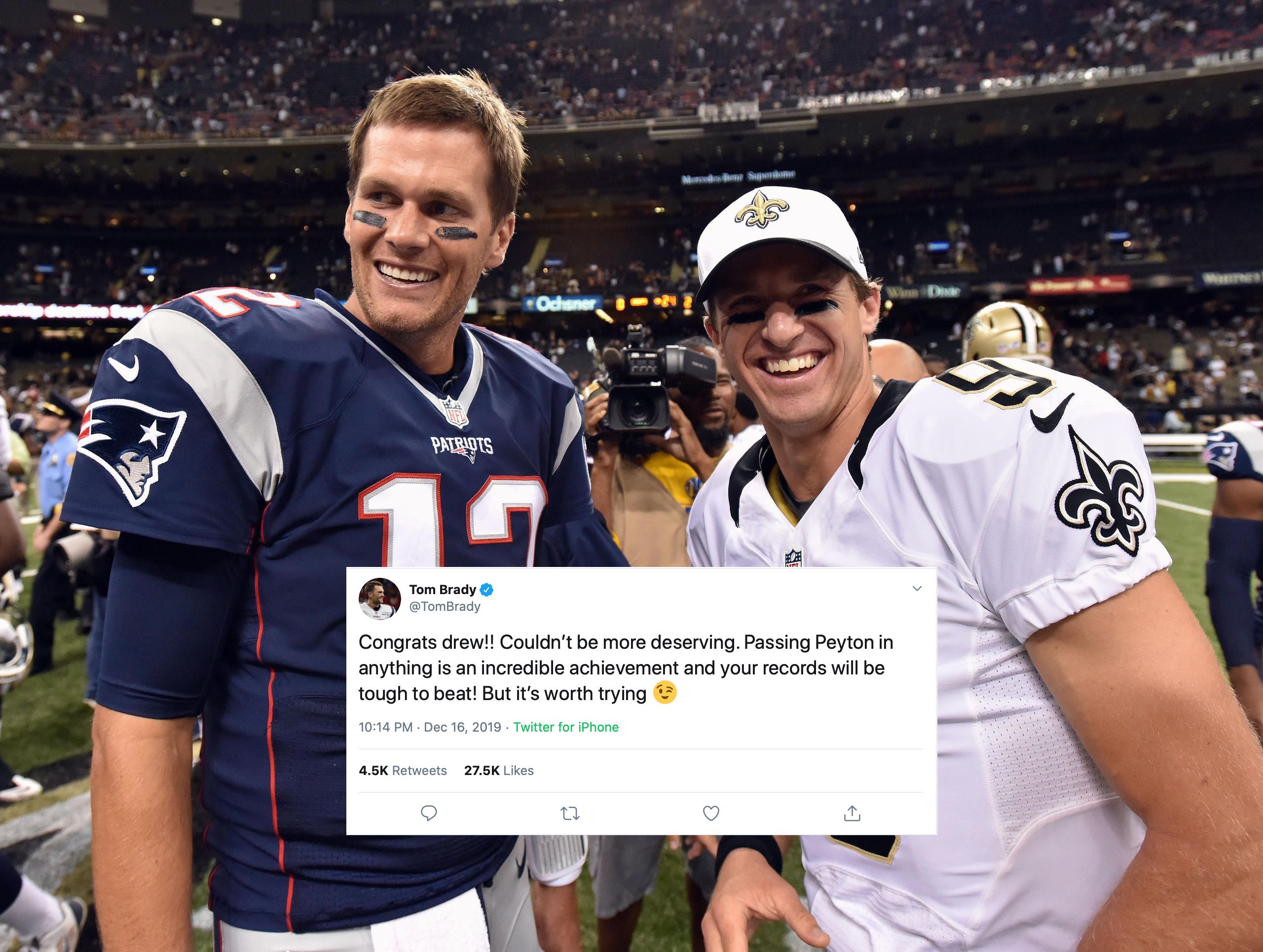 Tom Brady Had An Awesome Response To Drew Brees Breaking The Touchdown Record Daily Snark