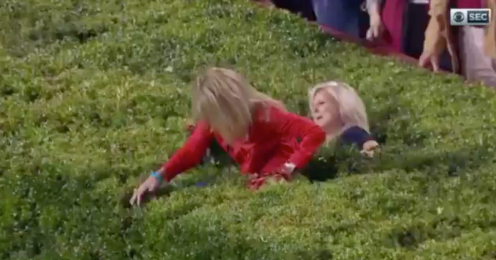 Women Get Stuck In Hedge At Auburn Alabama Football Game