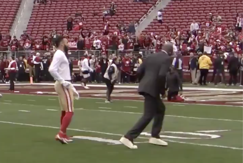 57-Year-Old Jerry Rice Was Running Perfect Slant Routes During Pregame ...