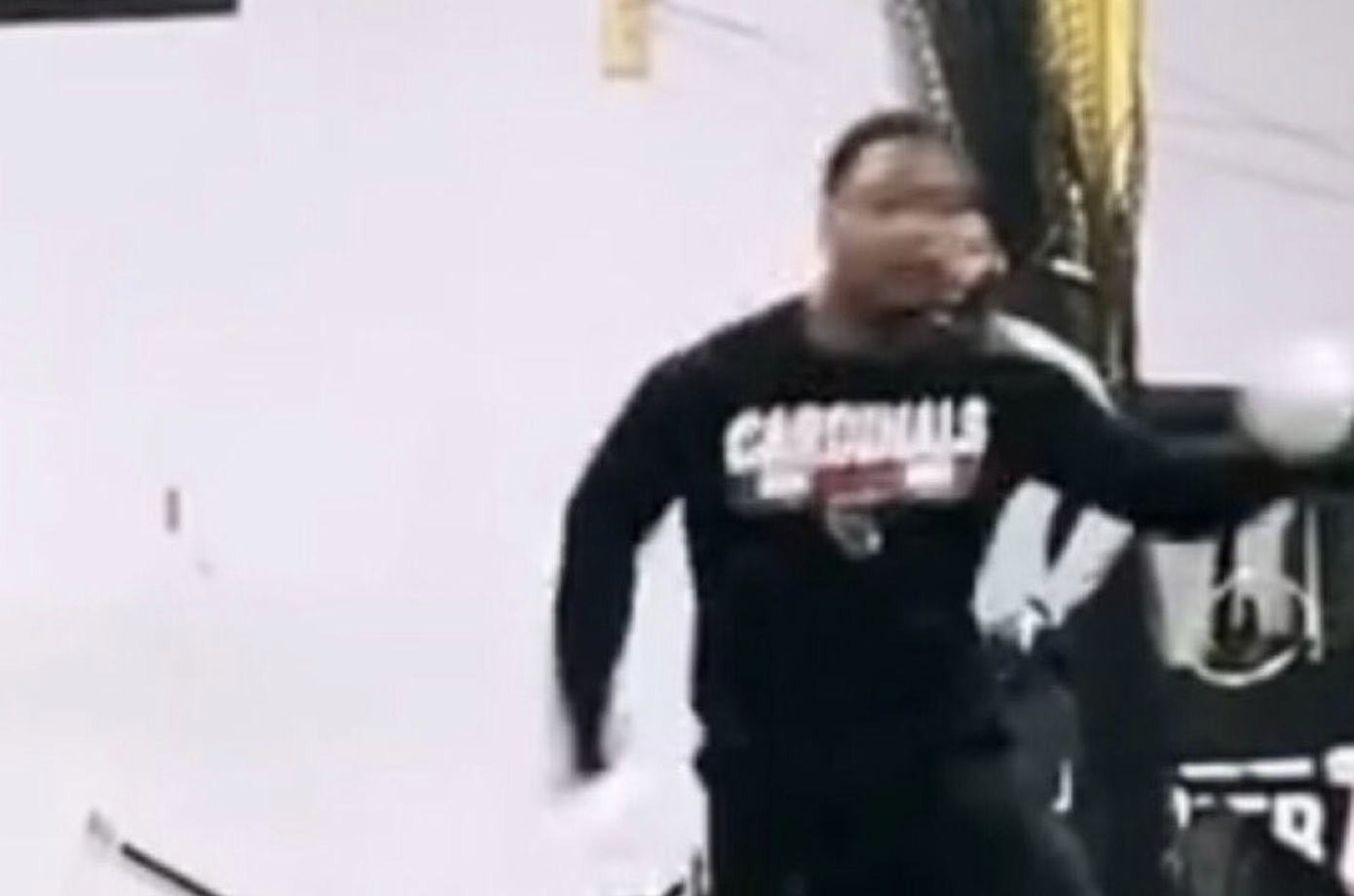 Here is Vikings wide receiver Stefon Diggs wearing a Cardinals shirt