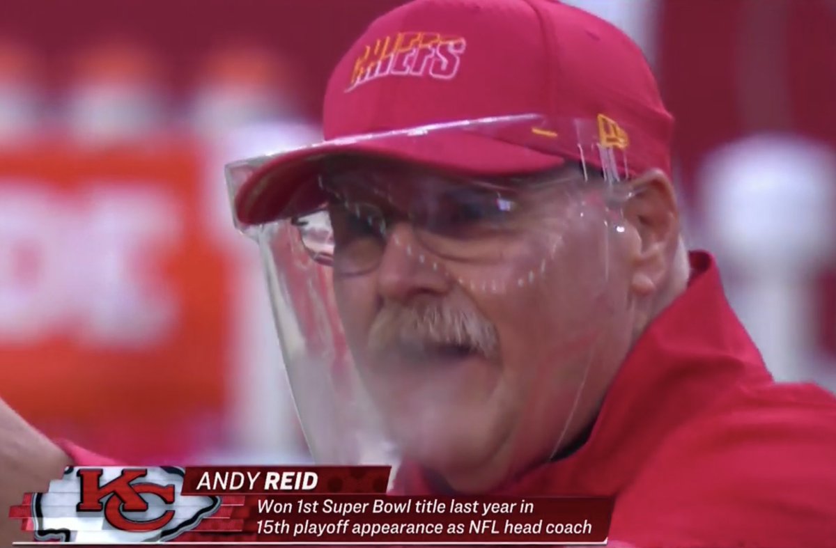 Andy Reid to use de-fogging product Week 2 with face shield