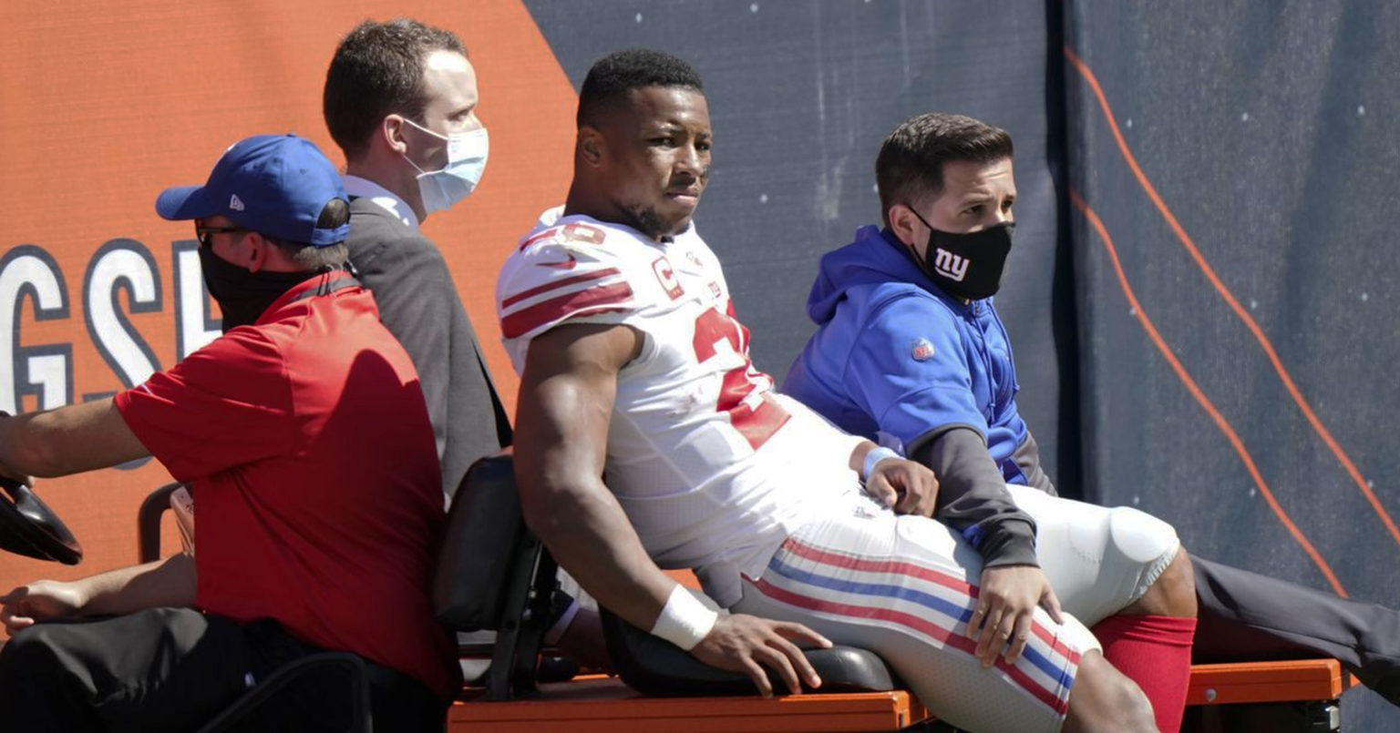What injury has left the Giants Saquon Barkley in major pain?