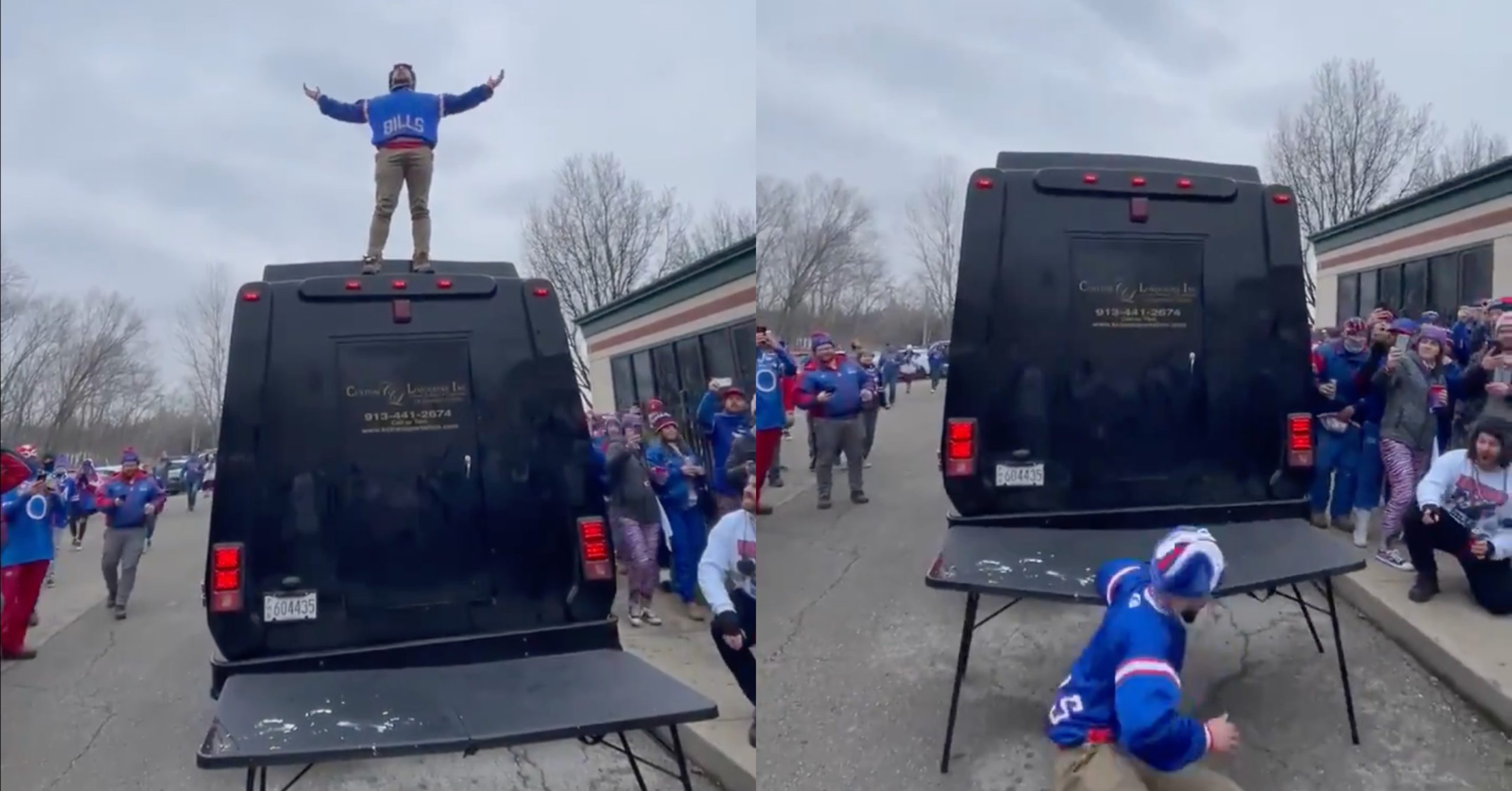 Bills Fan Landed Butt First On Concrete After Failing Miserably At