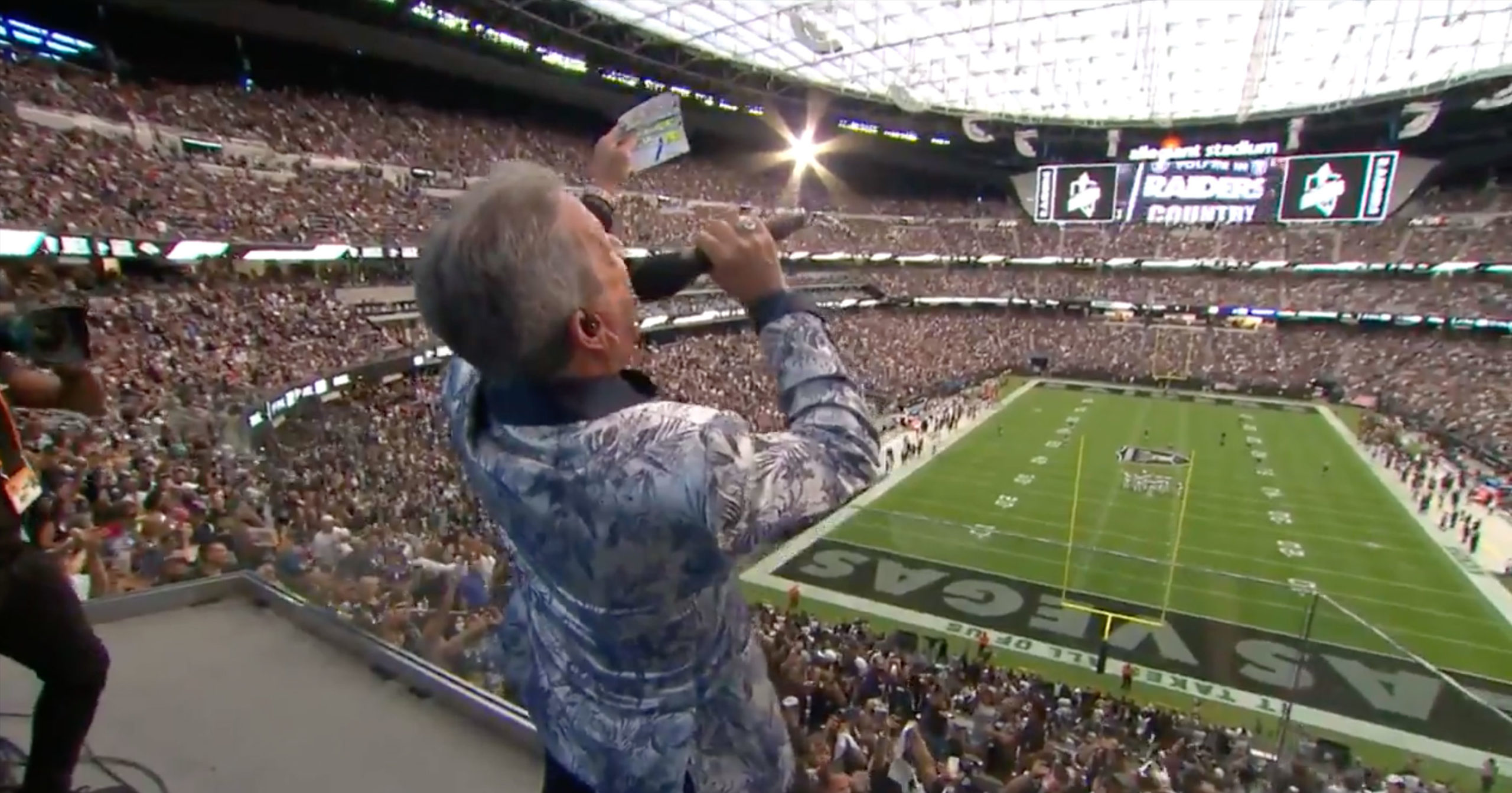 Watch Steve Aoki, Bruce Buffer welcome Raiders fans to Allegiant Stadium :  Dancing Astronaut